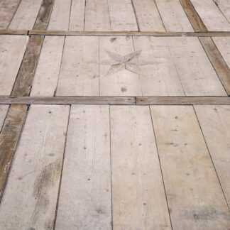 B-58STER Antieke grenen houten vloer planken met ster detail